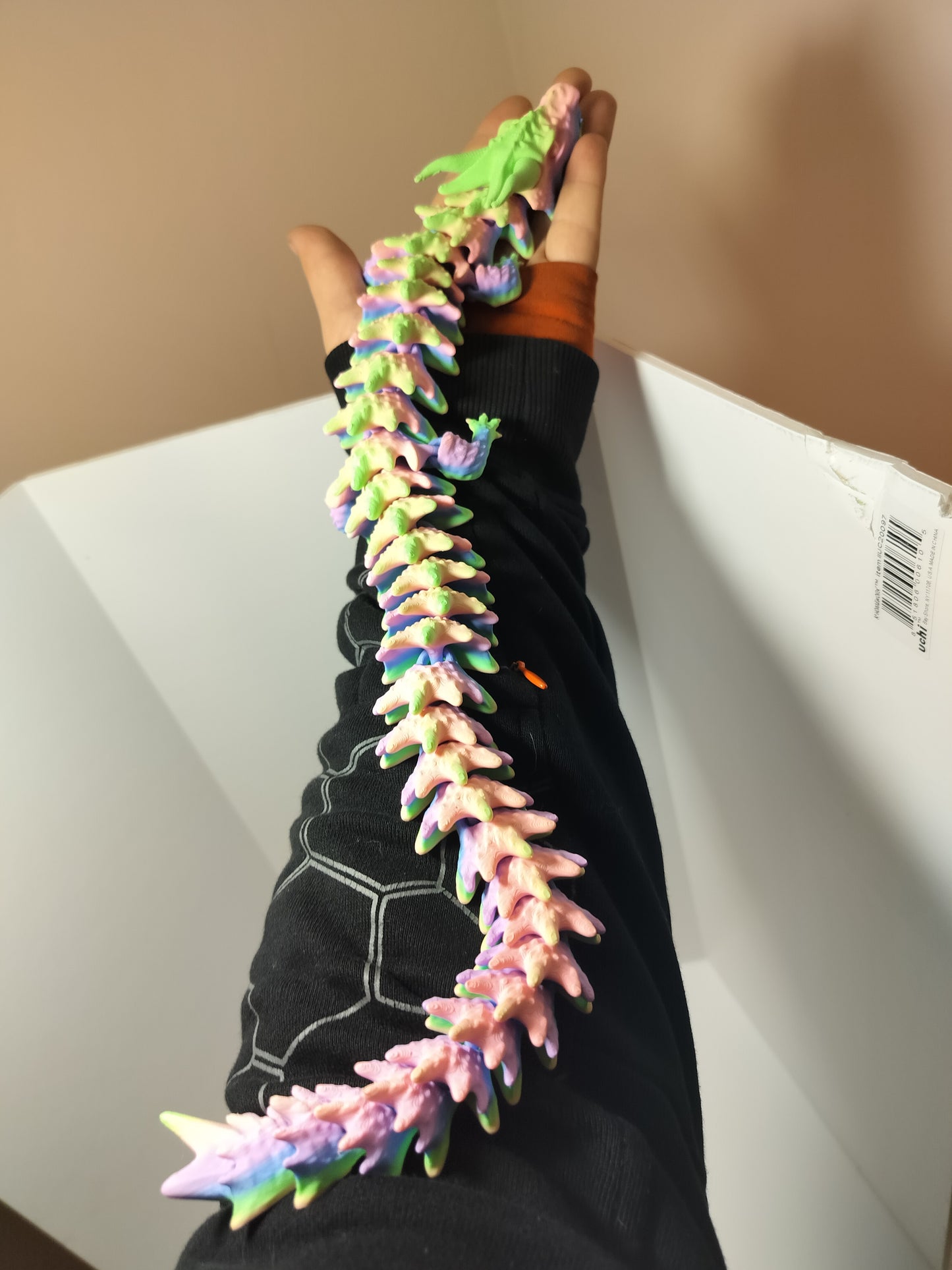 19.5" Rainbow Articulating Flexi Dragon (3D Print)