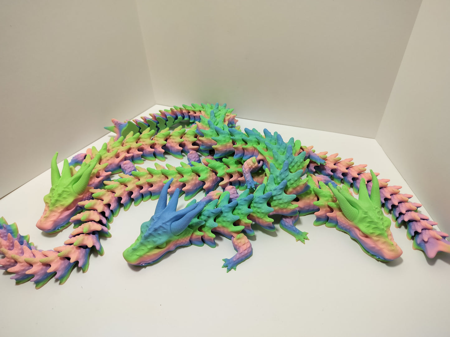 19.5" Rainbow Articulating Flexi Dragon (3D Print)